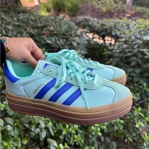 Adidas Gazelle Women's Shoes - Mint and Royal Blue
